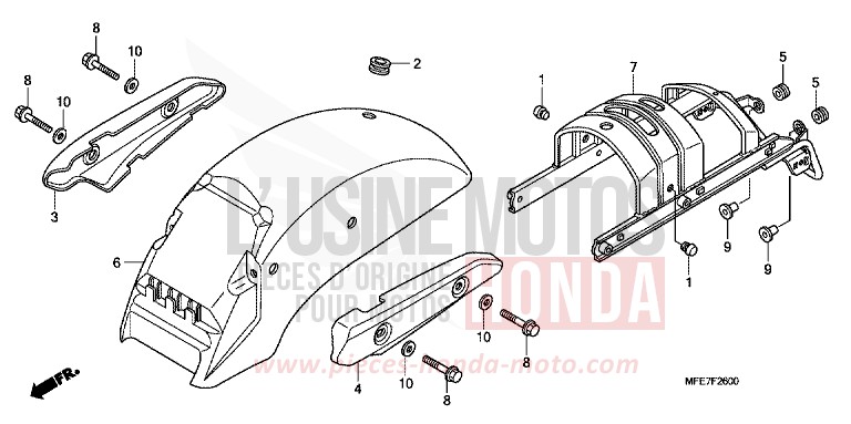 REAR FENDER for Shadow Aero GRAPHITE BLACK (NHB01B) from 2010